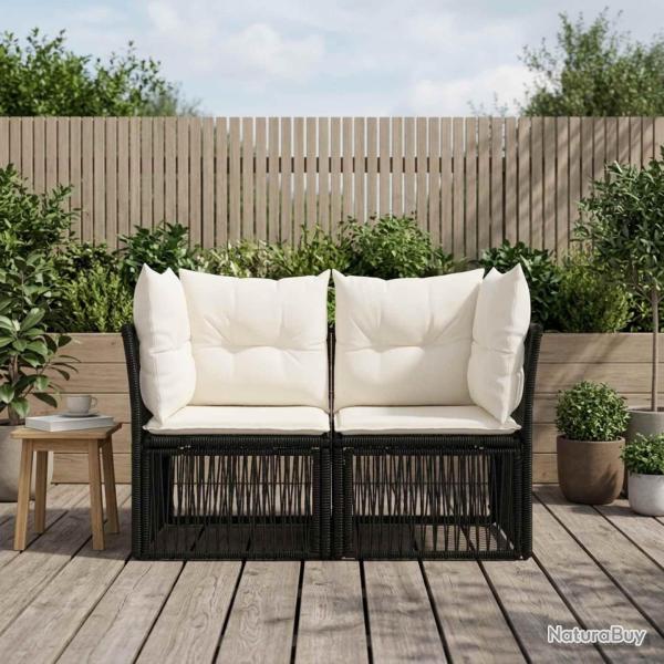 Canap� de jardin 2-Nombre de places Noir polyrotin