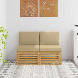 2 Pi&egrave;ce Sofa de milieu ext&eacute;rieur Bois d'Acacia Massif Blanc