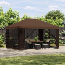 Abri de jardin avec parois 4 &times; 3 m Marron Polyester et Acier