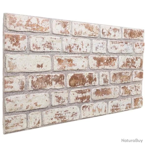 Panneaux muraux 10 pcs Rouge et Blanc 100 x 50 cm Mousse EPS