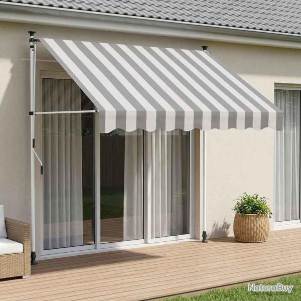 Auvent r�tractable manuel Anthracite et blanc 400 cm