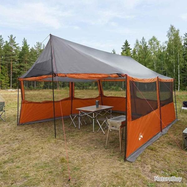 Tente familiale avec toit Gris et orange 450 x 400 x 265 cm