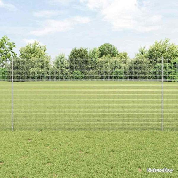 Cl�ture en fil soud� avec poteaux 10 x 1,2 m Acier galvanis�