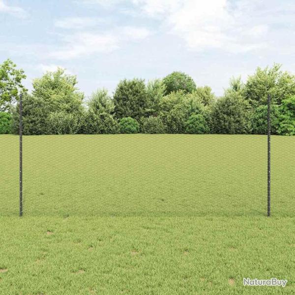 Cl�ture hexagonale avec poteau 10 x 1,2 m Gris Maille