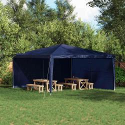 Mur de tente de f&ecirc;te 2 pcs Bleu 400 x 195 cm PE et acier
