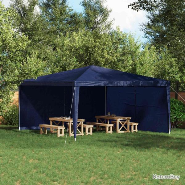 Mur de tente de f�te 2 pcs Bleu 400 x 195 cm PE et acier