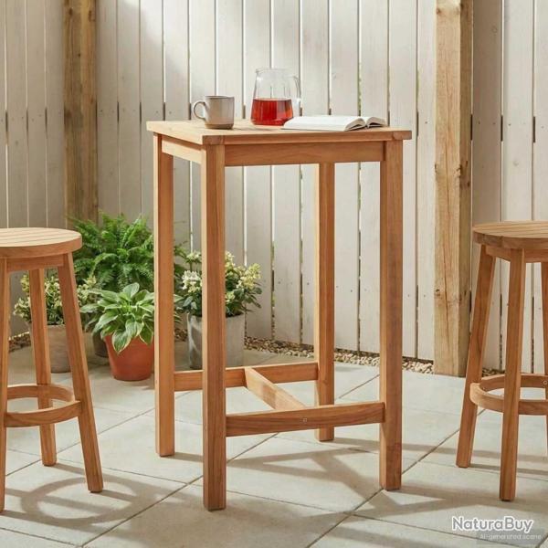 Table de bar Naturel 60 x 60 x 105 cm Teck Massif
