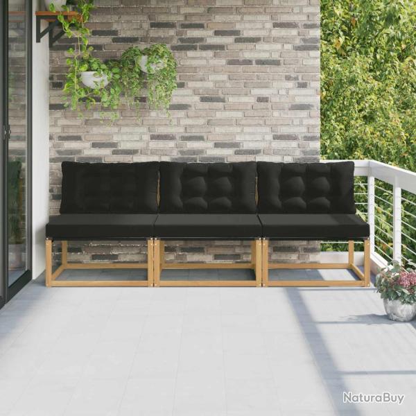 Sofa de milieu ext�rieur Bois d'acacia massif et Textil�ne
