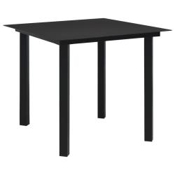 Table &agrave; d&icirc;ner de jardin Noir 80x80x74 cm Acier et verre