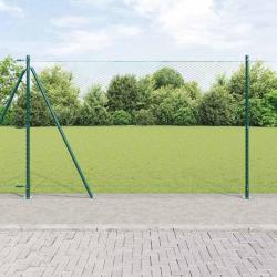Cl&ocirc;ture hexagonale avec base en b&eacute;ton 25 x 1,4 m Vert Maille