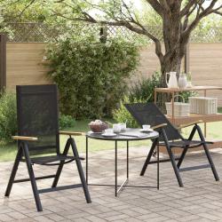 Chaises de jardin inclinables 2 pcs Noir 58 x 73 x 111,5 cm