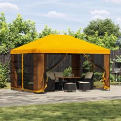 Abri de jardin avec parois 4 &times; 3 m Jaune Polyester et Acier