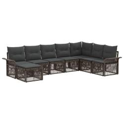 Ensemble de canap&eacute; de jardin 8 pcs Gris polyrotin