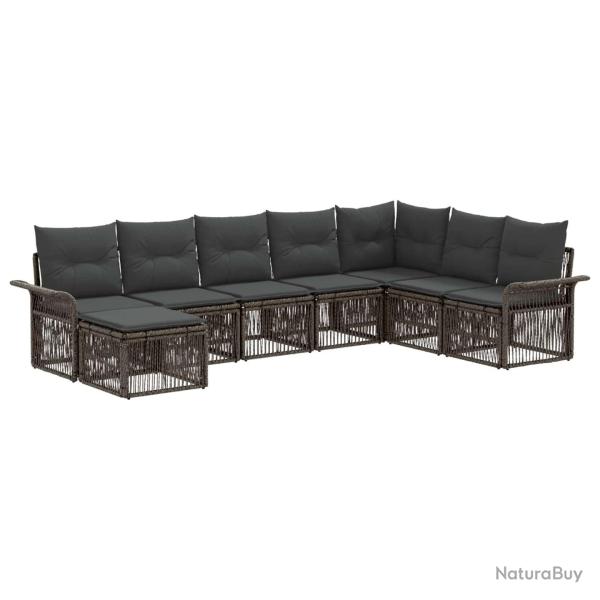 Ensemble de canap� de jardin 8 pcs Gris polyrotin