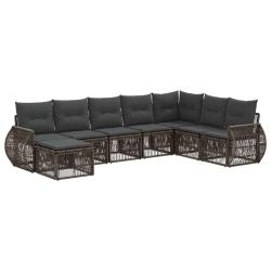 Ensemble de canap&eacute; de jardin 8 pcs Gris et Gris fonc&eacute; polyrotin