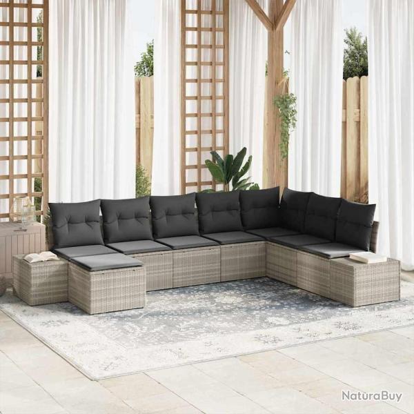 Ensemble de canap� de jardin avec coussin 8 pcs polyrotin