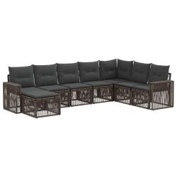 Ensemble de canap&eacute; de jardin 8 pcs Gris et Gris fonc&eacute; polyrotin