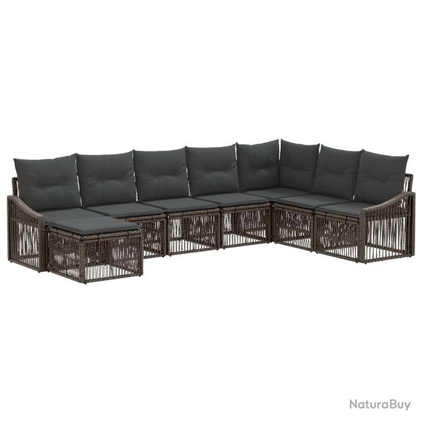 Ensemble de canap� de jardin 8 pcs Gris polyrotin