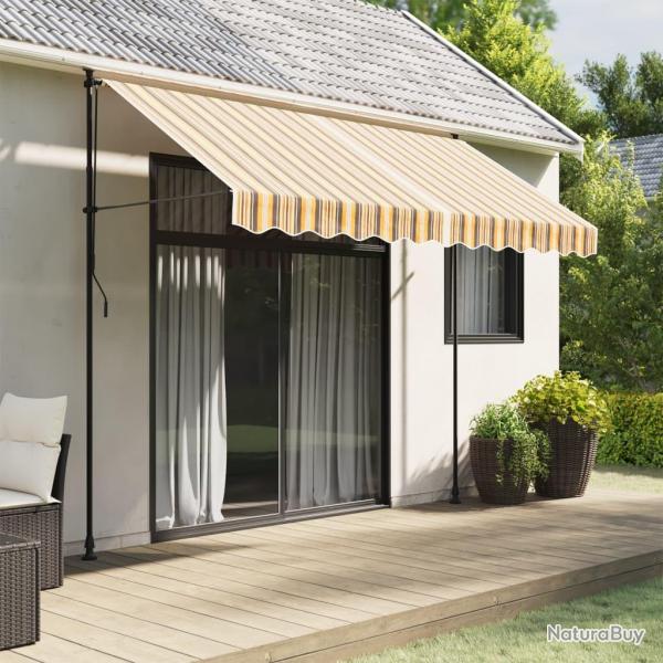 Tissu de remplacement de cantonni�re d'auvent rayure jaune gris