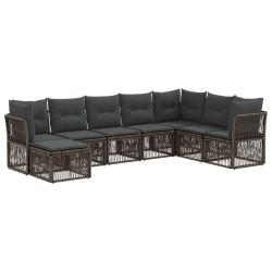 Ensemble de canap&eacute; de jardin 8 pcs Gris polyrotin