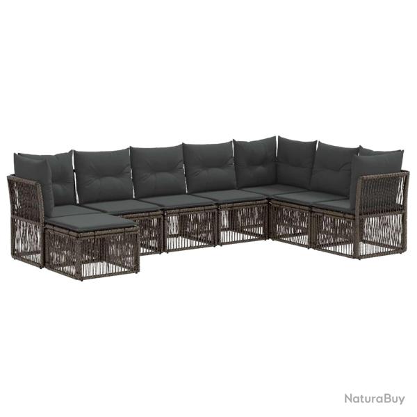 Ensemble de canap� de jardin 8 pcs Gris polyrotin