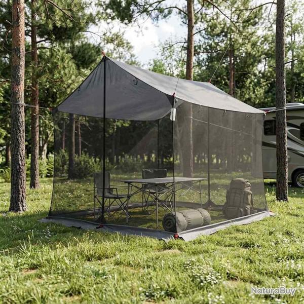 Tarp de camping avec murs en maille Gris et orange
