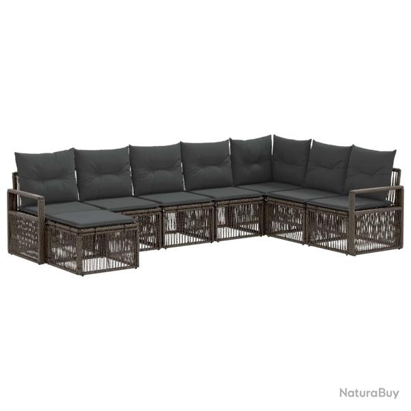 Ensemble de canap� de jardin 8 pcs Gris polyrotin