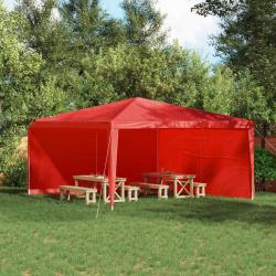 Mur de tente de f&ecirc;te 2 pcs Rouge 400 x 195 cm PE et acier