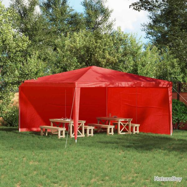 Mur de tente de f�te 2 pcs Rouge 400 x 195 cm PE et acier