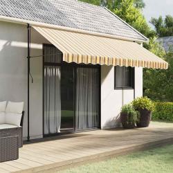 Tissu de remplacement de cantonni&egrave;re d'auvent rayure jaune gris