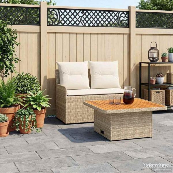 Canap� de jardin avec accoudoirs et table relevable 2 Pi�ce