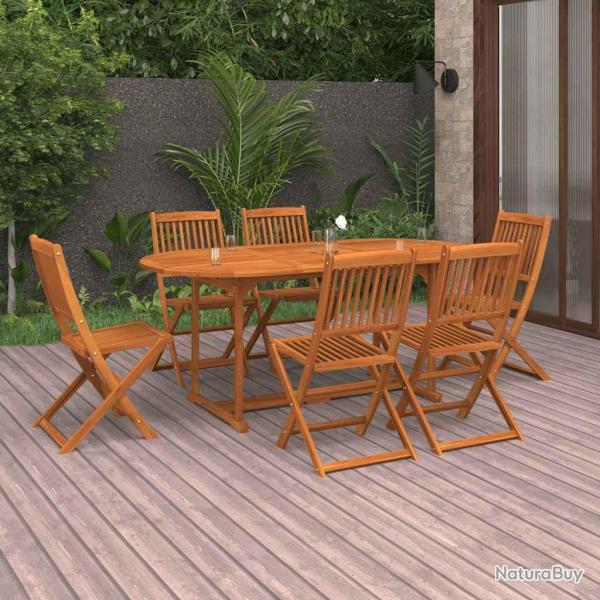 Ensemble � manger de jardin 7 pcs bois massif d'acacia