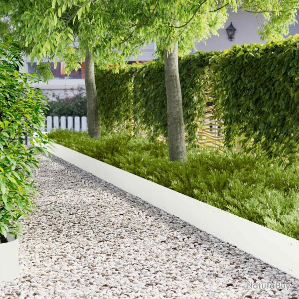 Bordure de Pelouse 10 pcs 103 x 25 cm Acier Blanc
