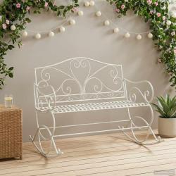 Banc de jardin Blanc antique Acier