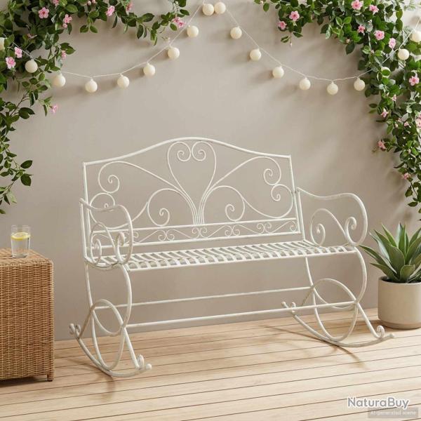 Banc de jardin Blanc antique Acier
