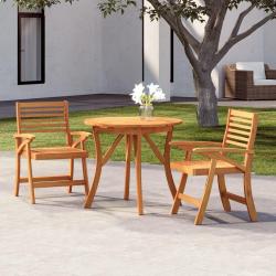 Ensemble &agrave; manger de jardin 3 pcs Bois d'acacia solide