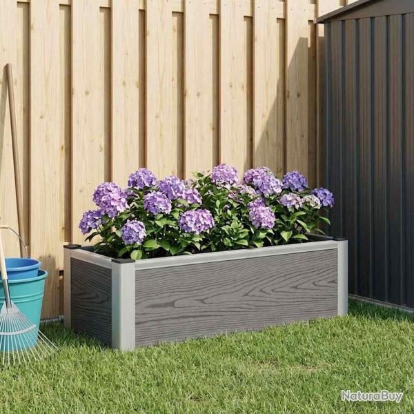 Jardini�re sur�lev�e Gris 75 x 30 x 22 cm WPC et Aluminium
