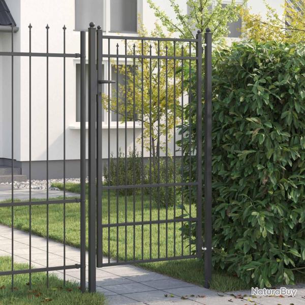 Porte de Cl�ture HORST 100 x 175 cm m�tal Noir Verrouillable