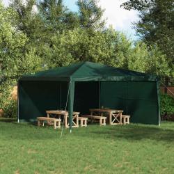 Mur de tente de f&ecirc;te 2 pcs Vert 400 x 195 cm PE et acier