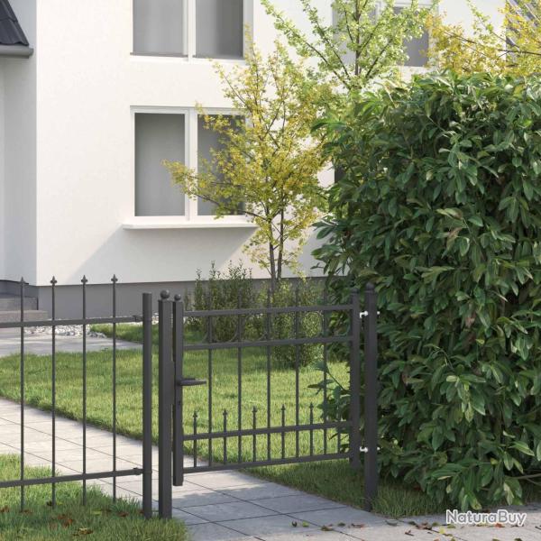 Porte de Cl�ture HORST 100 x 75 cm M�t?? Noir Verrouillable