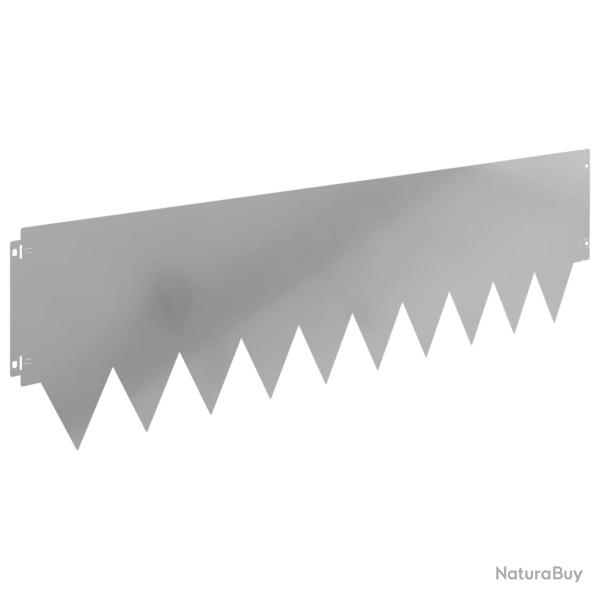 Bordure de Pelouse 10 pcs 103 x 30 cm m�tal Argent�