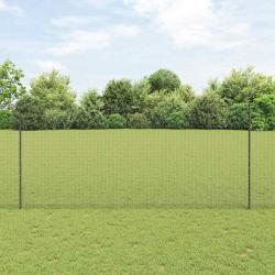 Cl&ocirc;ture en fil soud&eacute; avec poteaux 10 x 1,4 m Gris Maille