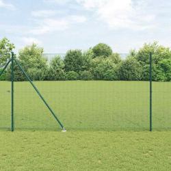 Cl&ocirc;ture en fil soud&eacute; avec pointes 25 x 1,5 m Vert Maille