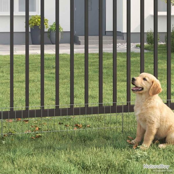 Cl�ture de jardin avec piquets 12 pcs 95 x 30 cm Mesh Argent�