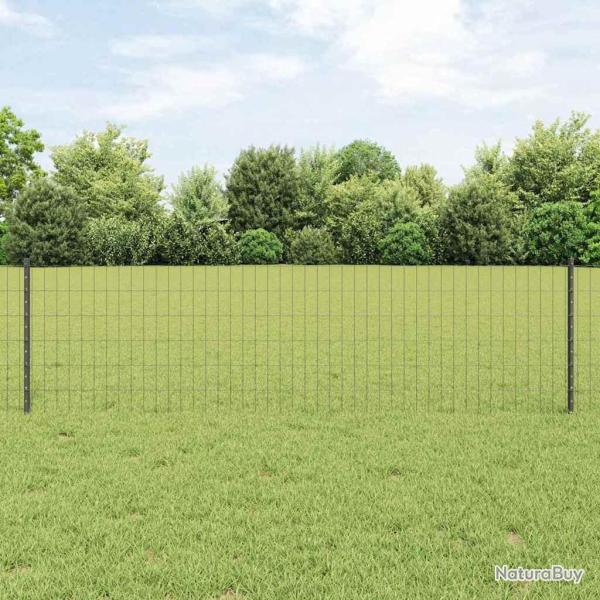 Cl�ture Euro avec poteau 50 x 0,6 m Acier recouvert de PVC Gris