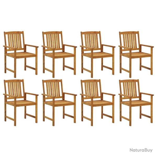 Chaises de jardin lot de 8 Bois d'acacia solide