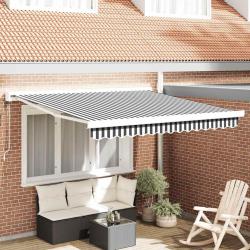 Auvent r&eacute;tractable anthracite/blanc 3x2,5 m tissu et aluminium