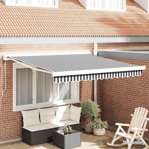 Auvent r�tractable anthracite/blanc 3x2,5 m tissu et aluminium