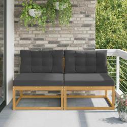 2 Pi&egrave;ce Sofa de milieu ext&eacute;rieur Polyester Blanc