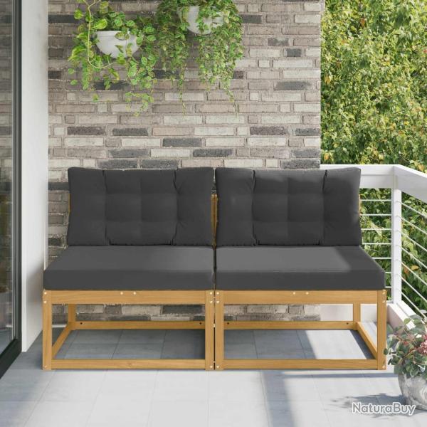 2 Pi�ce Sofa de milieu ext�rieur Polyester Blanc